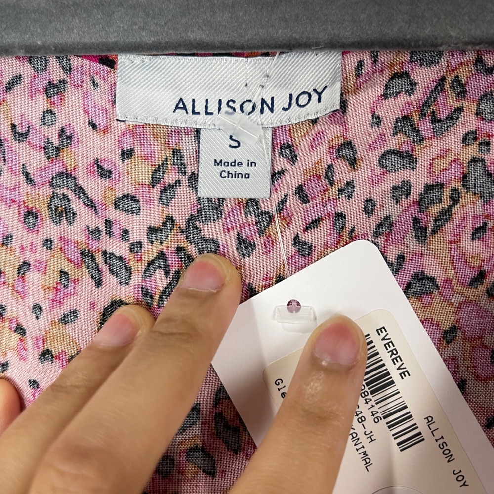 NEW Evereve Allison Joy Glenna Wrap Dress Size S Pink Animal Sleeveless Maxi - Picture 7 of 10